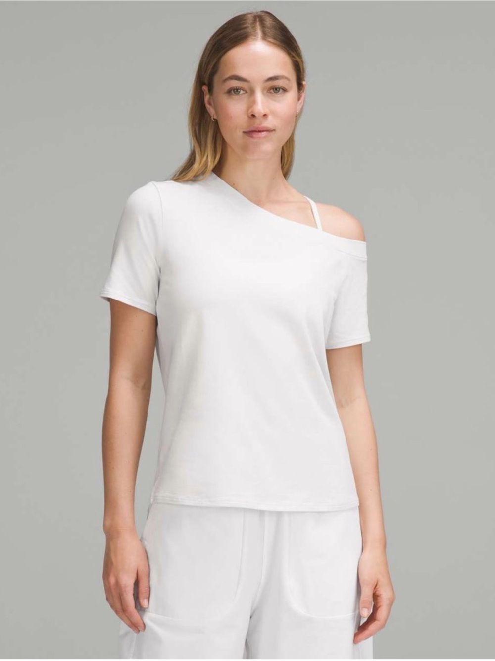 Lululemon Asymmetric One-Shoulder White Tee - Picture 1 of 5